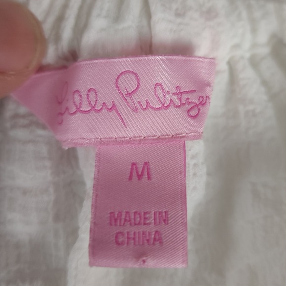 Lilly Pulitzer White Tiered‎ Ruffle Spaghetti Strap Tank Top M - Picture 6 of 9